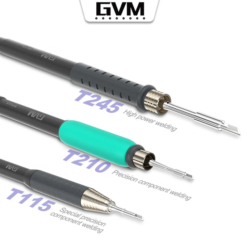 GVM Soldering Station Handle, T210 T115 T245 T12-XS, Compatible  T210, T245, T115, Soldering Tip, Welding Tools Replace