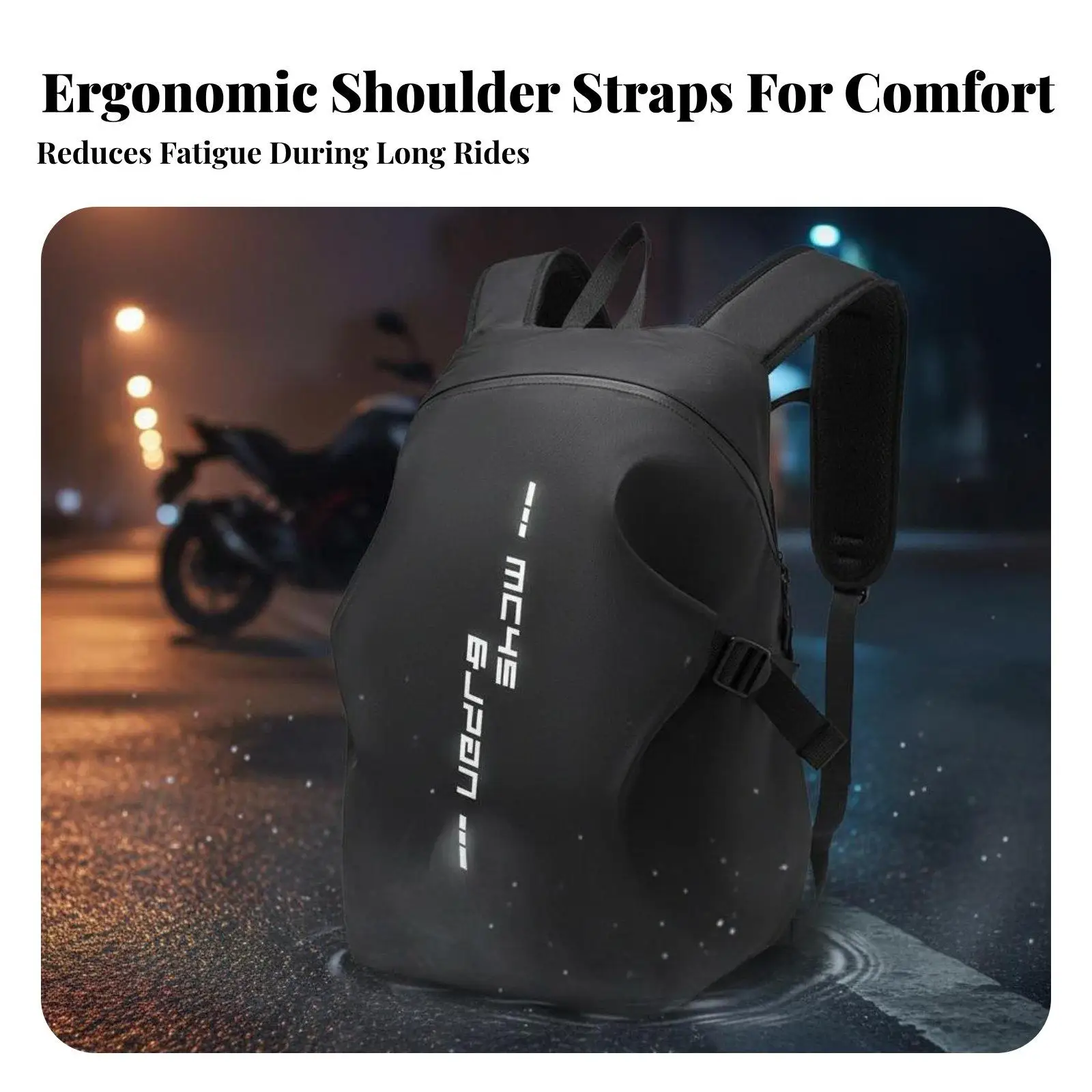 Picture 3: Motorcycle Backpack Reflective Large Capacity Waterproof Riding Rucksack for