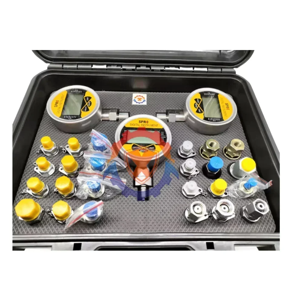 XUNPO Good quality Universal Digital Pressure Gauge Measuring Instruments Testing Tool Hydraulic Pressure 3 Gauge Test Kit