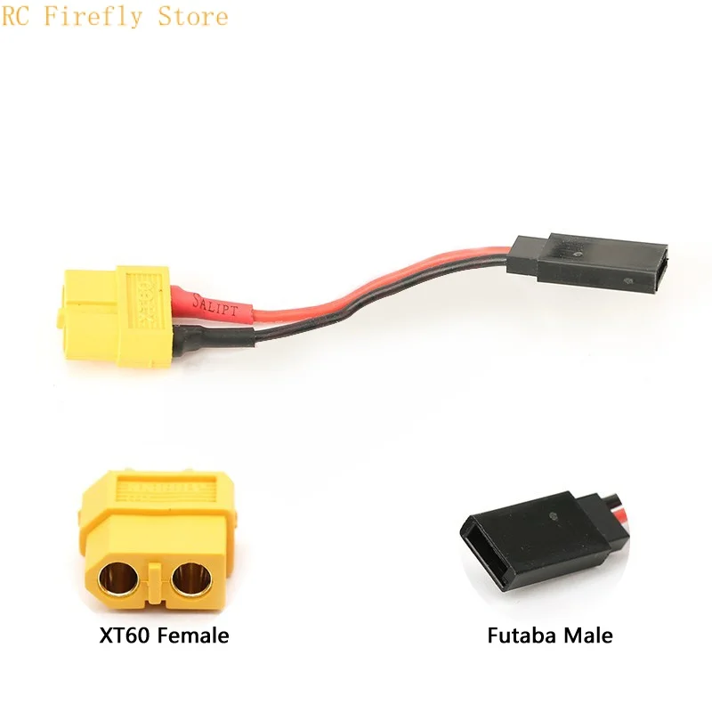 XT60 Female Plug to Futaba JST SM Male Connector Charging Adapter Cable Converter Lead 22AWG 100mm Wire For RC Battery