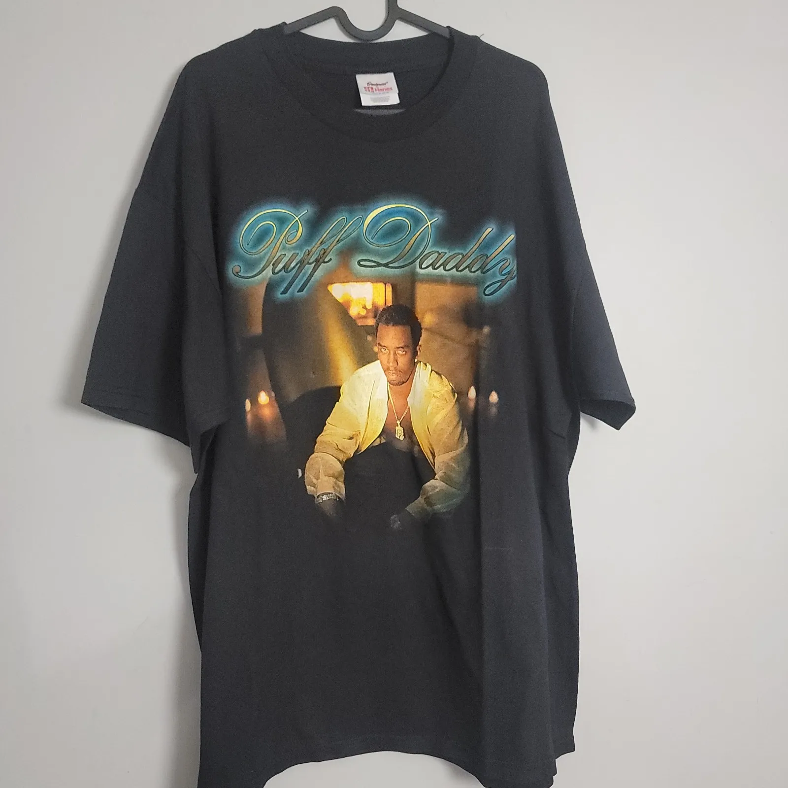 تي شيرت Vtg 90s Puff Daddy Diddy Can Nobody Hold Me Down Rap تي شيرت برسومات عتيقة للجنسين