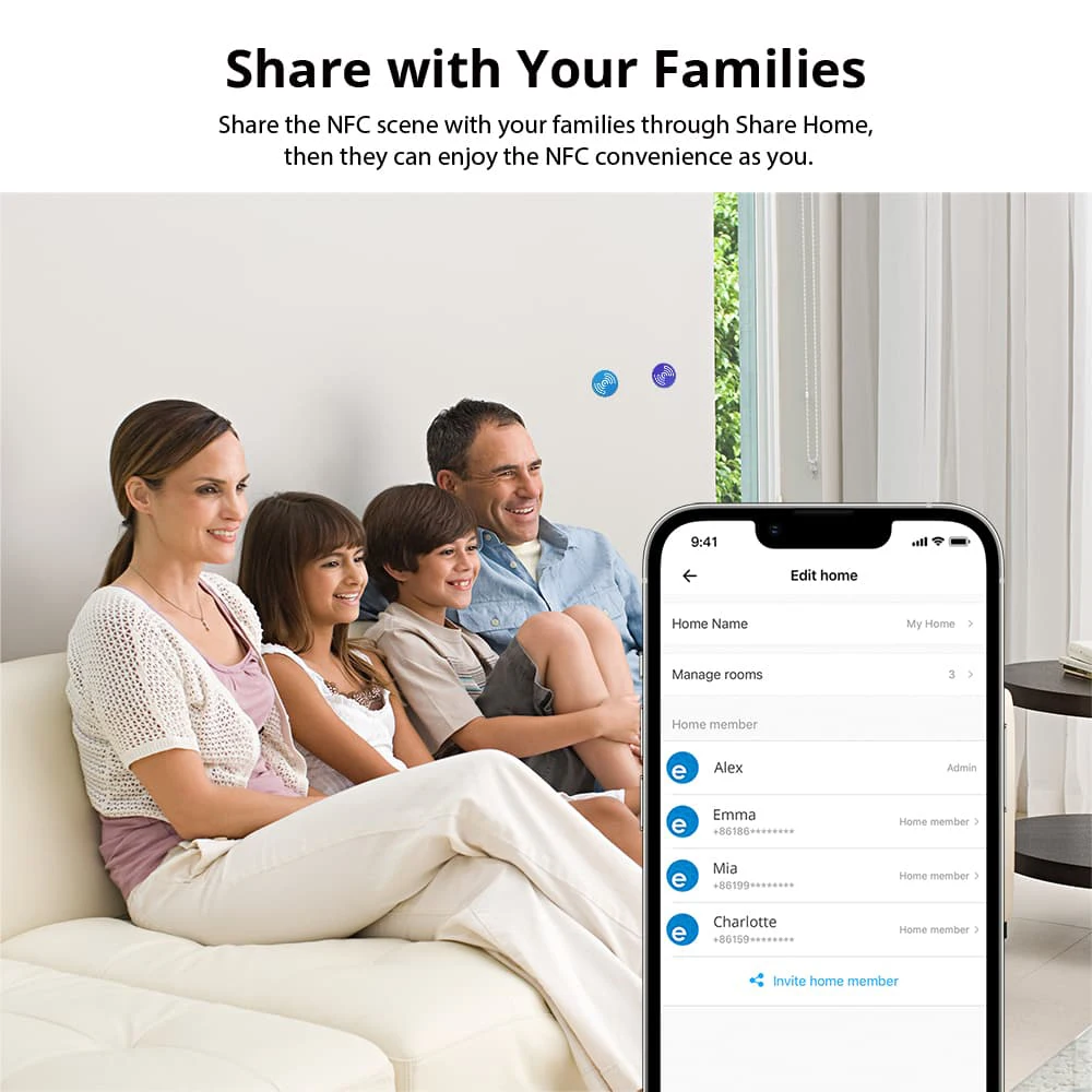 Sonoff แท็ก NFC สมาร์ทโฟนแตะ Trigger อุปกรณ์ฉากสะดวกและใช้งานง่ายสติกเกอร์สมาร์ทโฮมอะไหล่ทำงานร่วมกับ EWelink