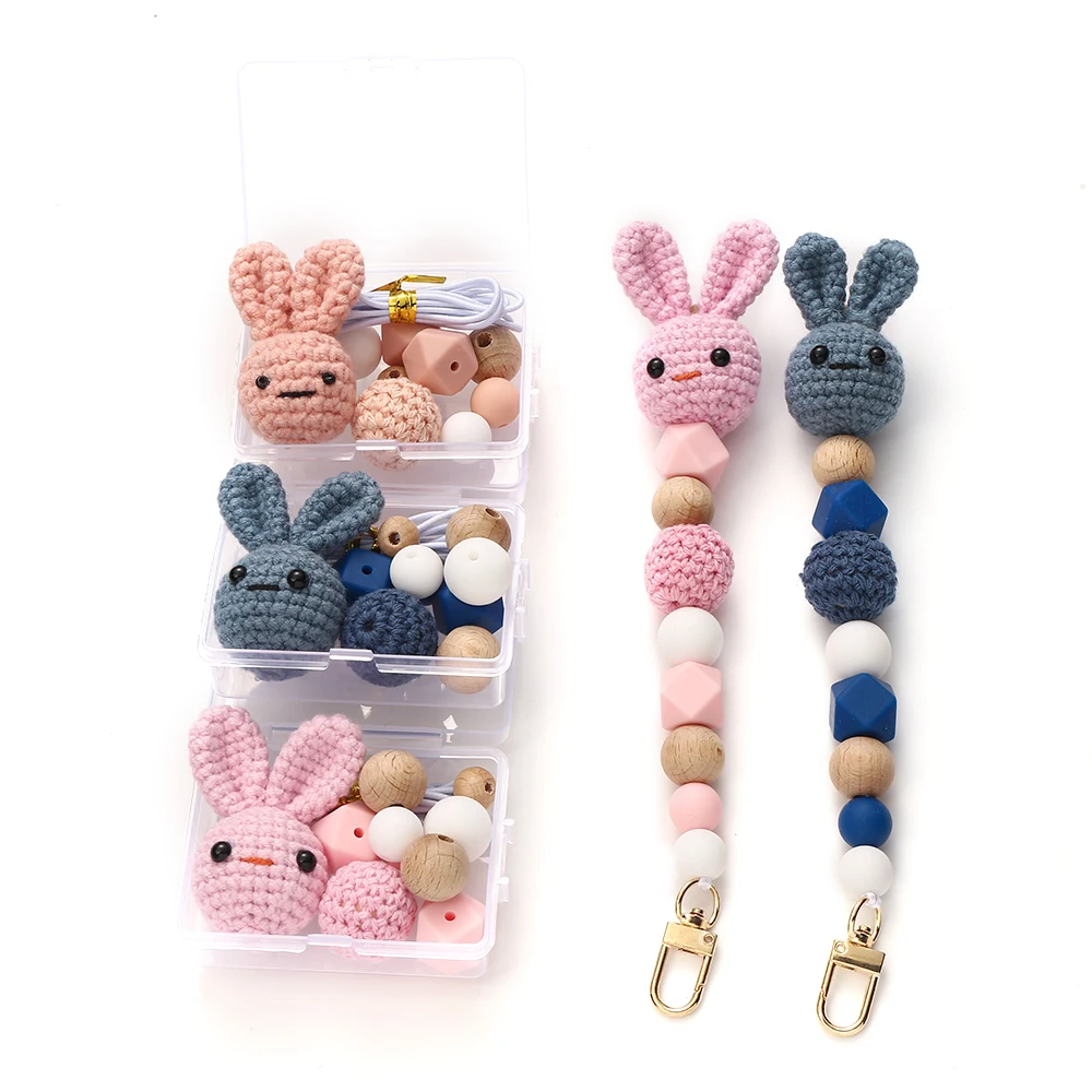 New Cotton thread weaving Cute Animal Colored Round Silicone Beads