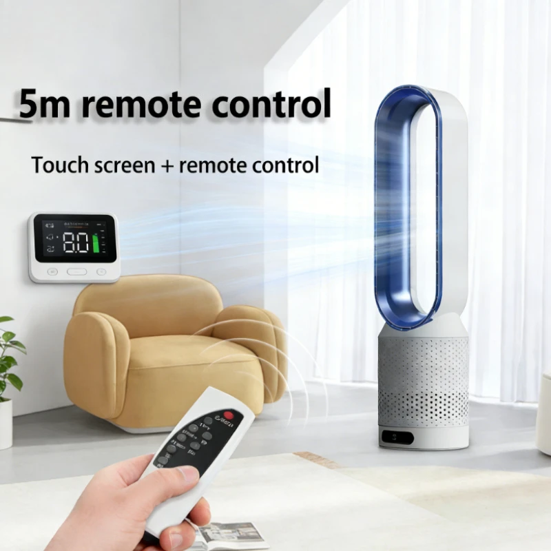 2026 Turmventilator ohne Rotorblätter, extrem leise 30 dB, Luftreinigung, 8 Windgeschwindigkeiten, 90° °   Oszillations-2-Stunden-Timer mit Fernbedienung für Schlafzimmer, Wohnheim, Büro