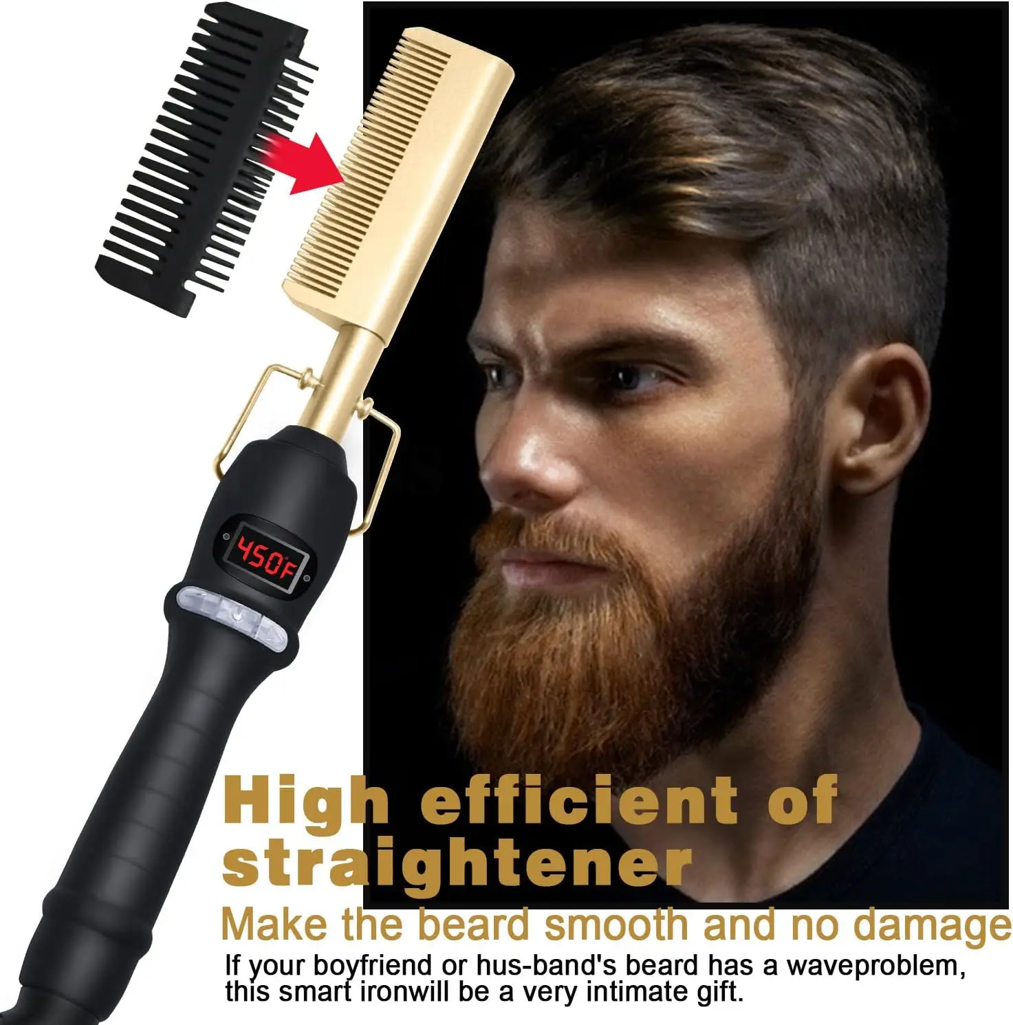 2 in 1 Electric Hot Heating Comb Hair Straightener Curler Wet Dry Hair Iron Straightening Brush Hair Styling Tool