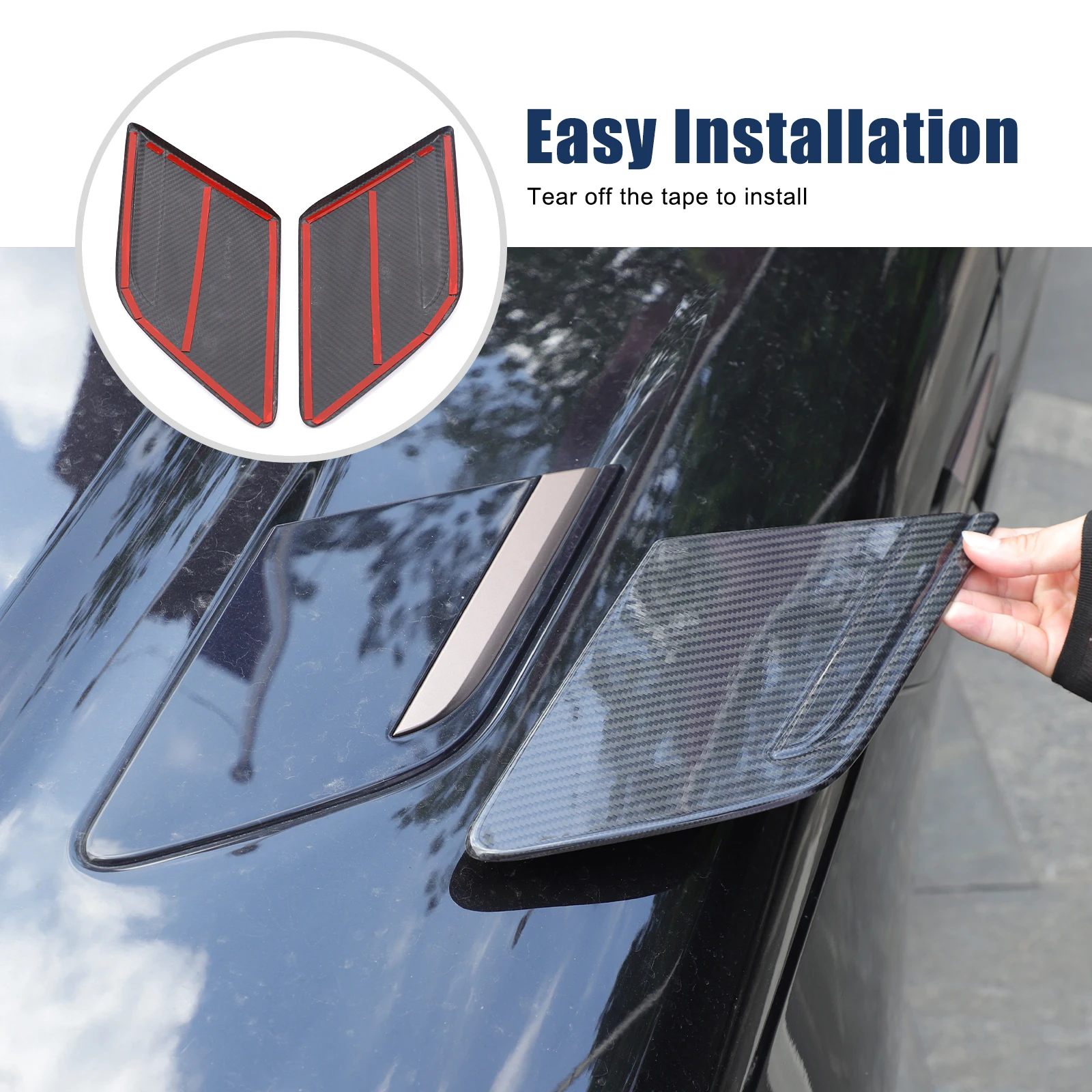 

For Land rover Range Rover Sport L461 2023-2025 2Pcs Bonnet Air Outlet Trim Decoration Carbon Fiber Car Decor Covers