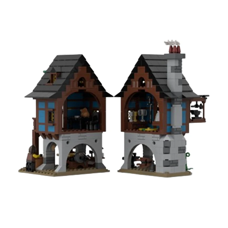 Spot MOC-113518/109203 medieval castle small particle assembly building toy model set