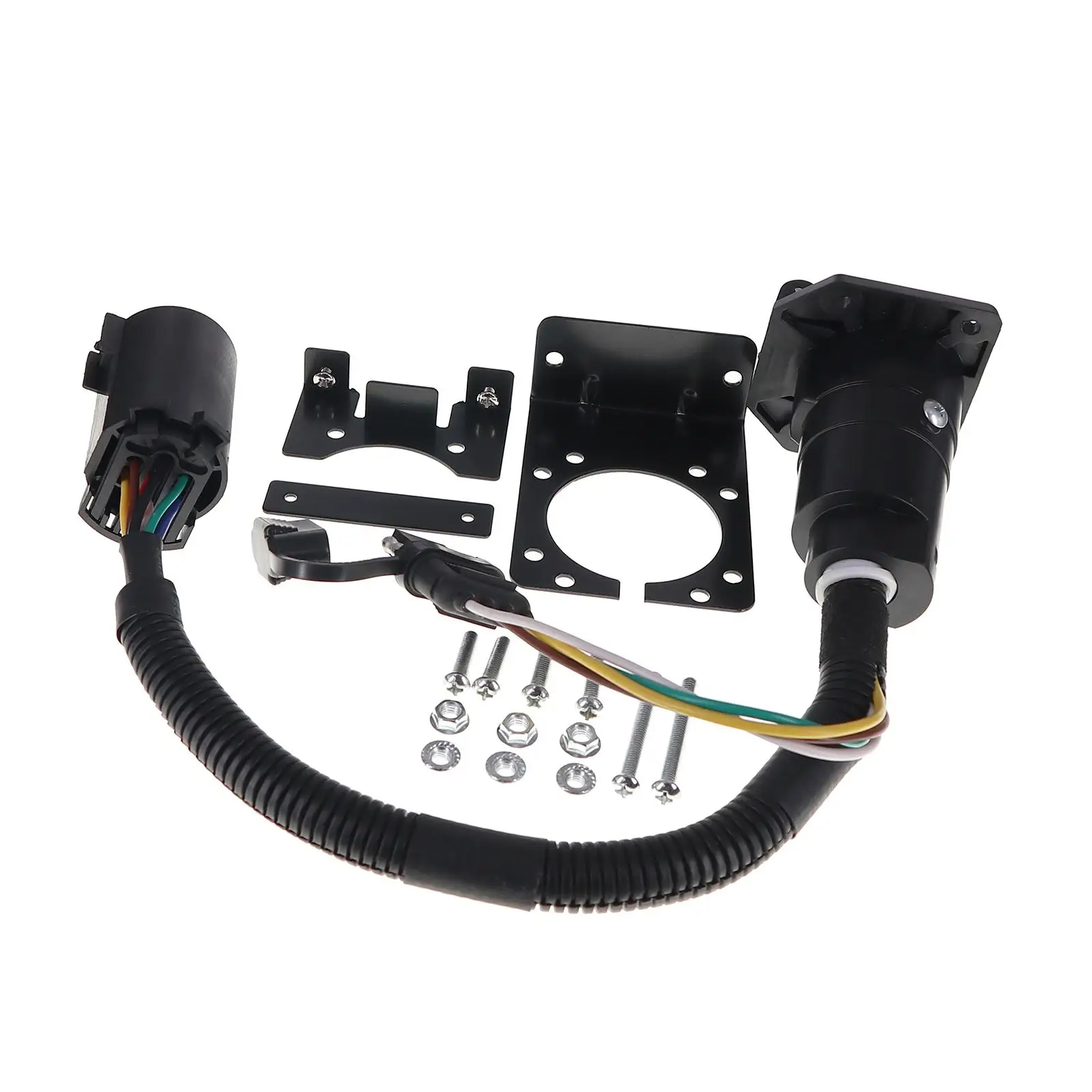 Trailer Wiring Adapter US Standard 7 Way Plug and 4 Way Outlet Hardware Easily Install Weatherproof Accessory Spare Parts