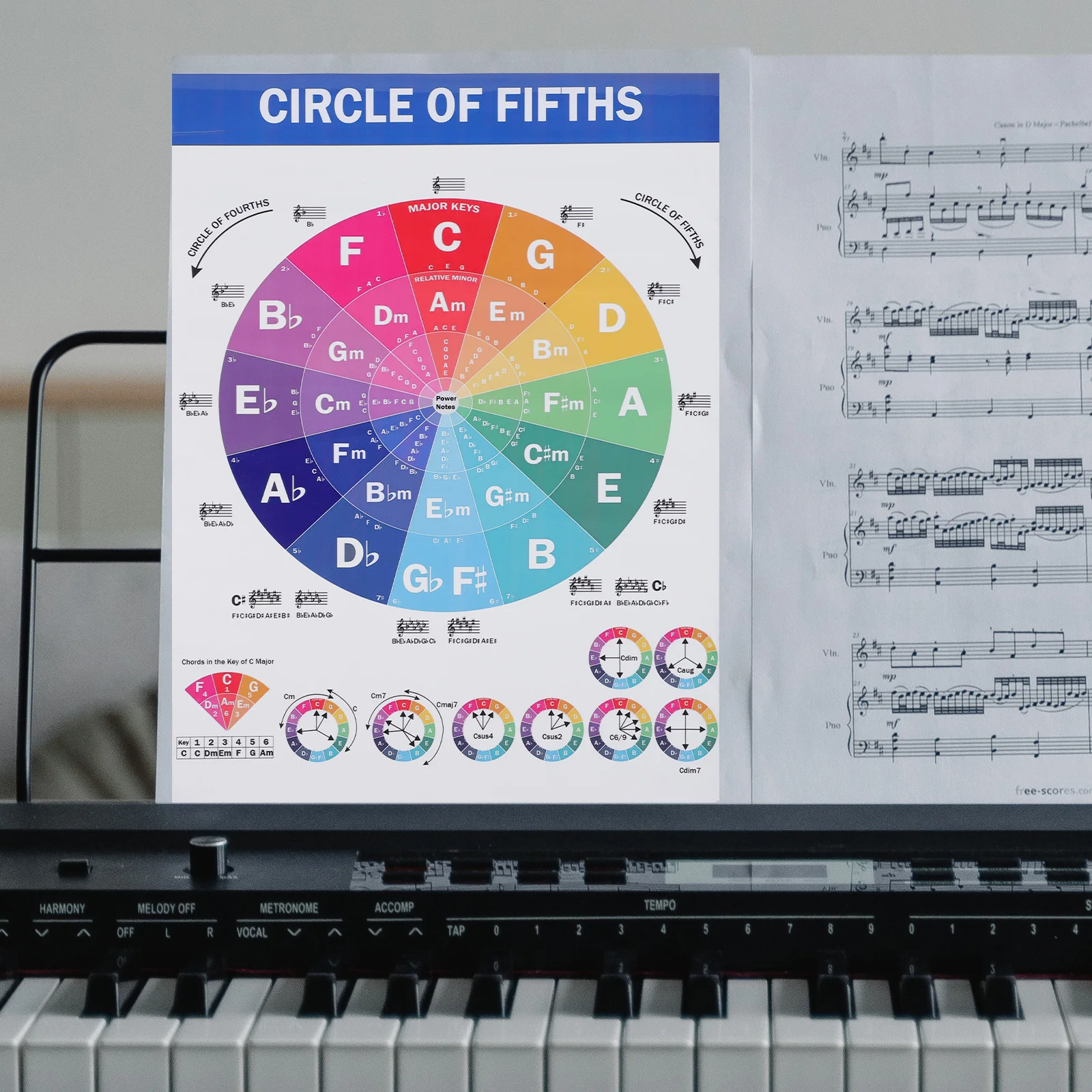 

Chords Poster For Piano Player Wall Chart Educational Reference Guide Beginners Practice Chart Piano Accessories Music Education