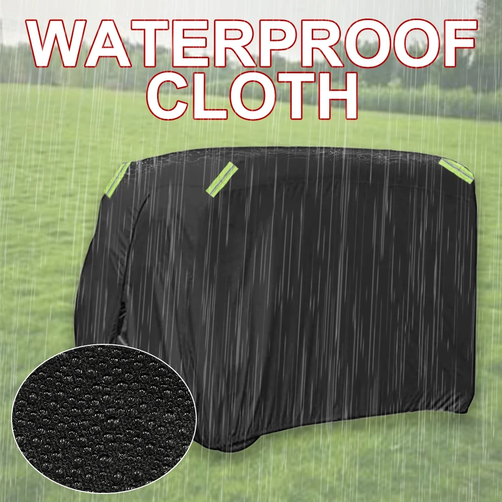 210D Oxford Golf Cart Cover Fits EZGO, Club Car, Golf Carts Covers with Reflective Strips, All Weather Protection Waterproof