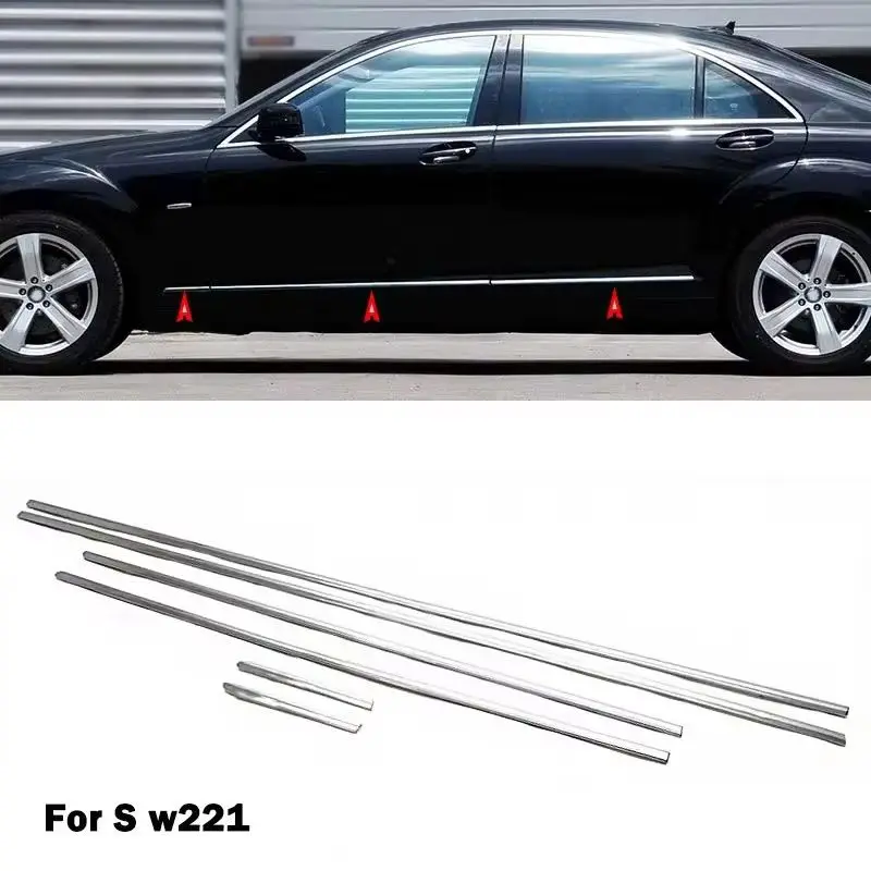 

A2216904180 A2216904280 A2216904580 a2216904680 Хромированная накладка на дверь автомобиля, боковые юбки, хром для Mercedes Benz S Class W221