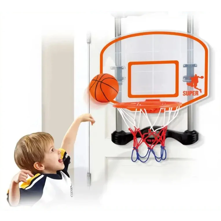 Juego de deportes de interior portátil educativo 2025, Sensor de puntuación, juego de música, juguete colgante, soporte de baloncesto, juego de aro para chico