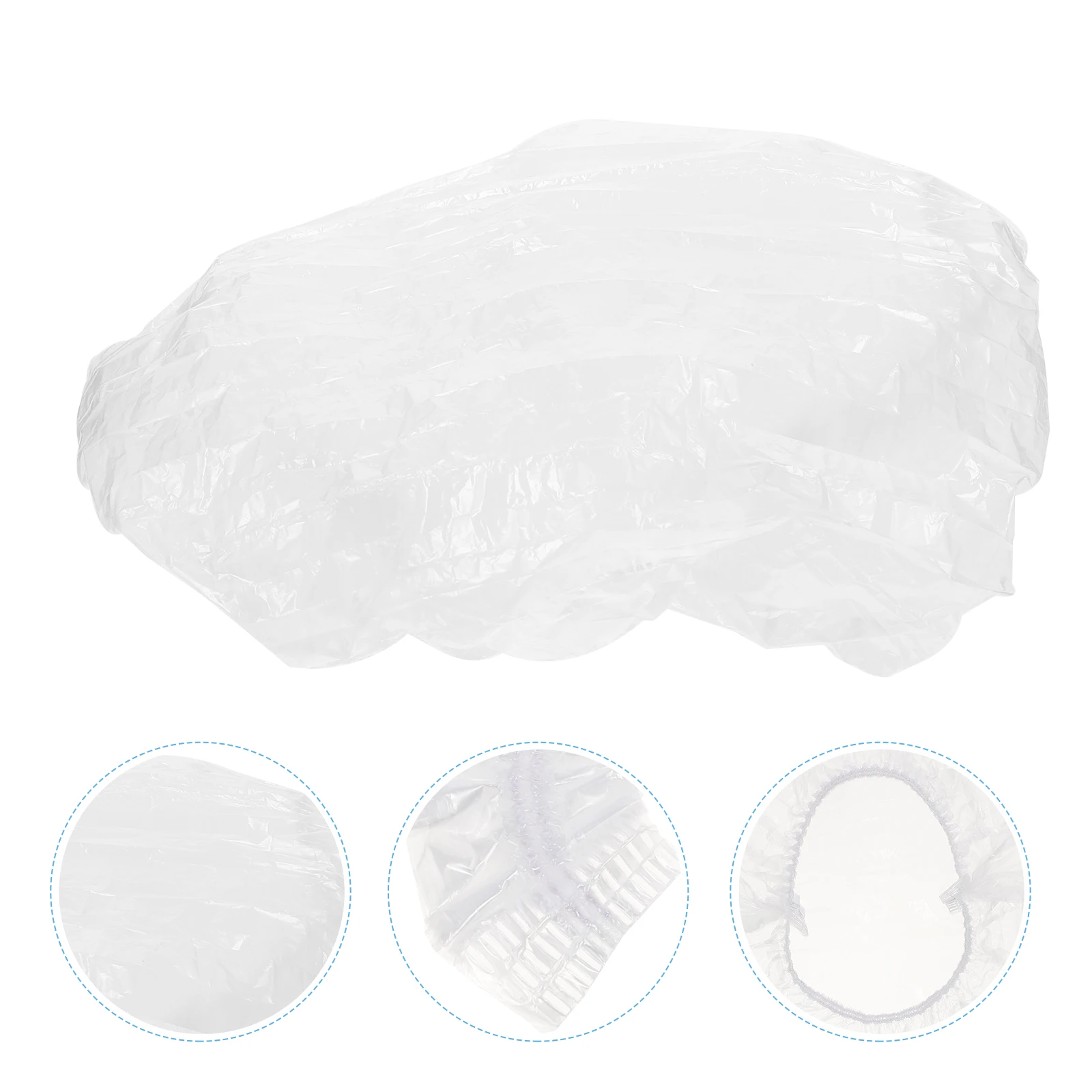 

200pcs Waterproof Bath Caps Hair Cap Shower Bath Hat Disposable Female Supplies PE Elastic Band Braids Home Salon Use