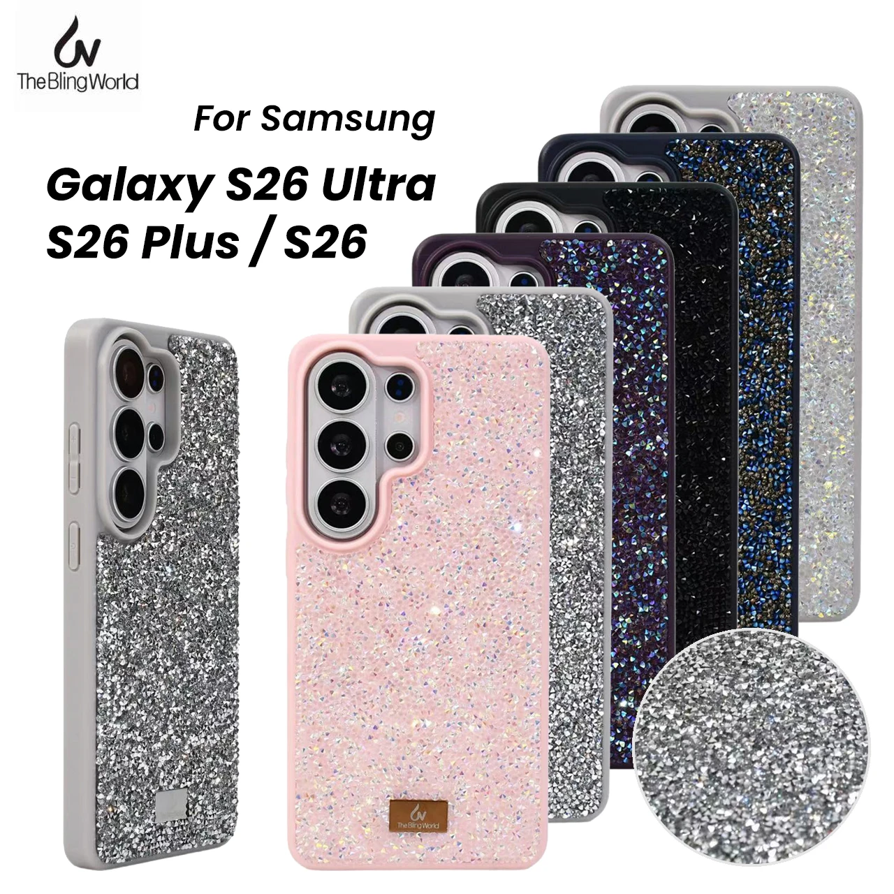 

The Bling World Luxury Crystal Diamond Case for Samsung Galaxy S26 Ultra S26 Plus S26+ Shiny Rhinestone TPU Soft Cover Women