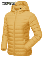 TACVASEN Winter Hooded Puffer Jacket Womens Quilted Warm Coats Casual Windbreaker Waterproof Padded Lightweight Outdoor Outwear
