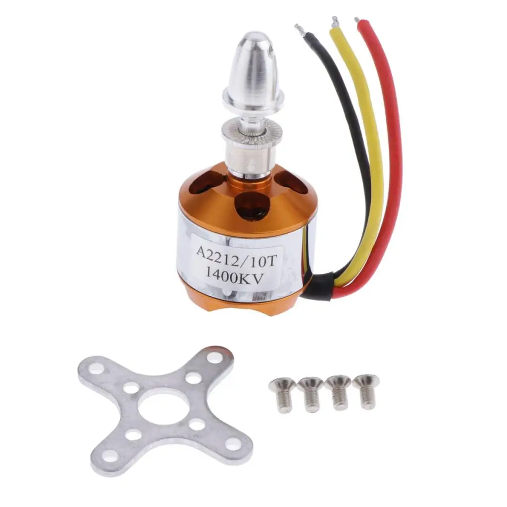 Metal A2212 1400kv Brushless Motor RC Brushless Motor Accessory for RC Aircraft Quadcopter Multicolor Kit