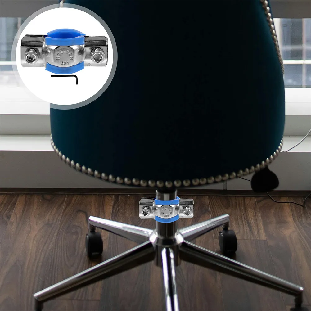 1Set Office Chair Sinking Fix Stopper Stainless Steel Adjustable Chair Saver Clamp Repair Tool Office Home School Restaurant