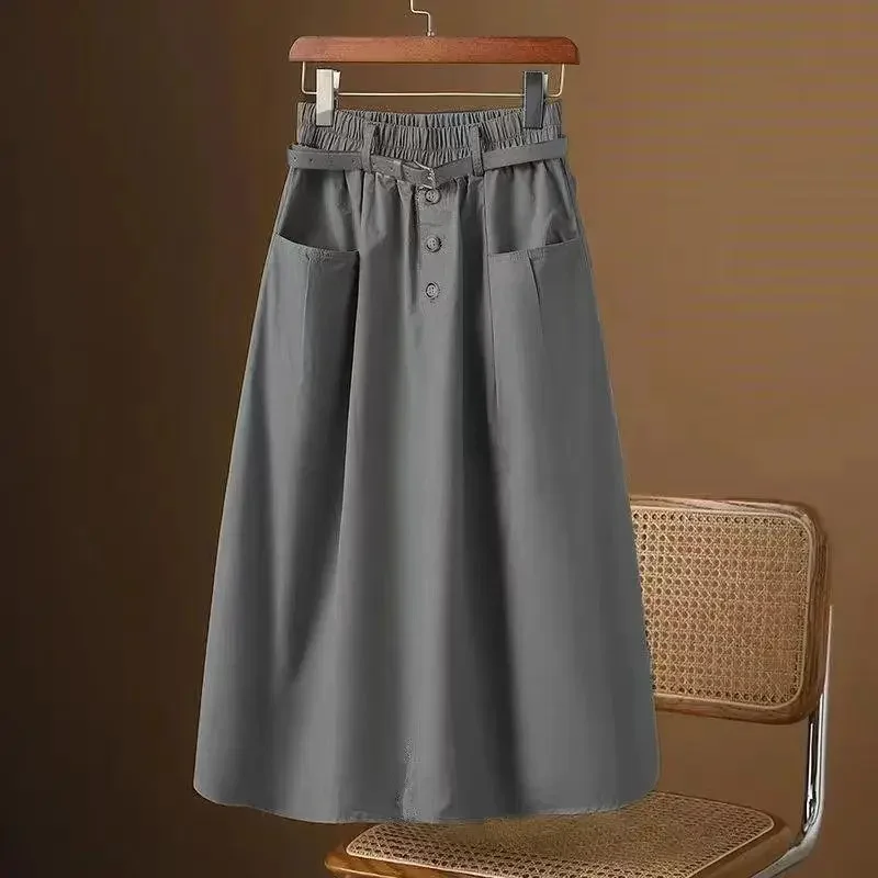 

Skirts for Women Cotton Flare Woman Skirt Elastic High Waist Midi A Line Clothing Sales Aesthetic Y2k Vintage Luxury Elegant V