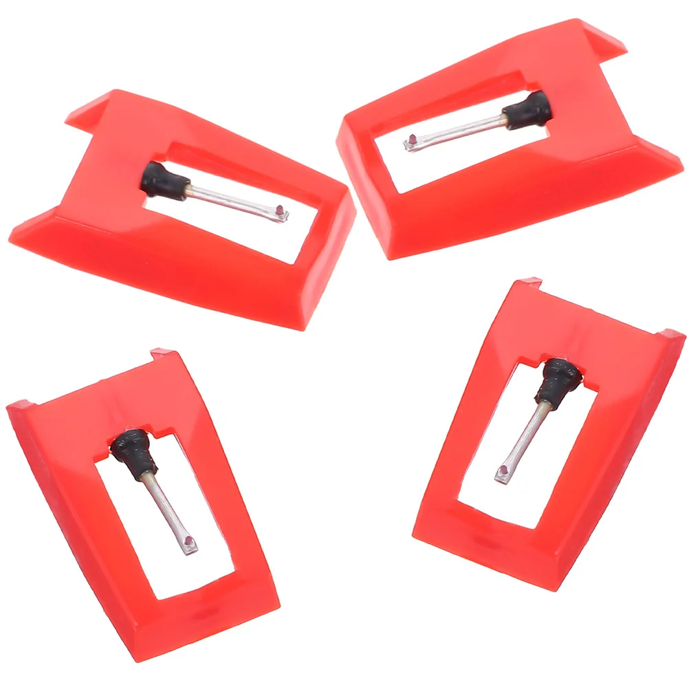 

4Pcs Record Player Stylus Durable Aluminum Plastic Replacement Needle for Turntable Phonograph Accessory Stylus Needle
