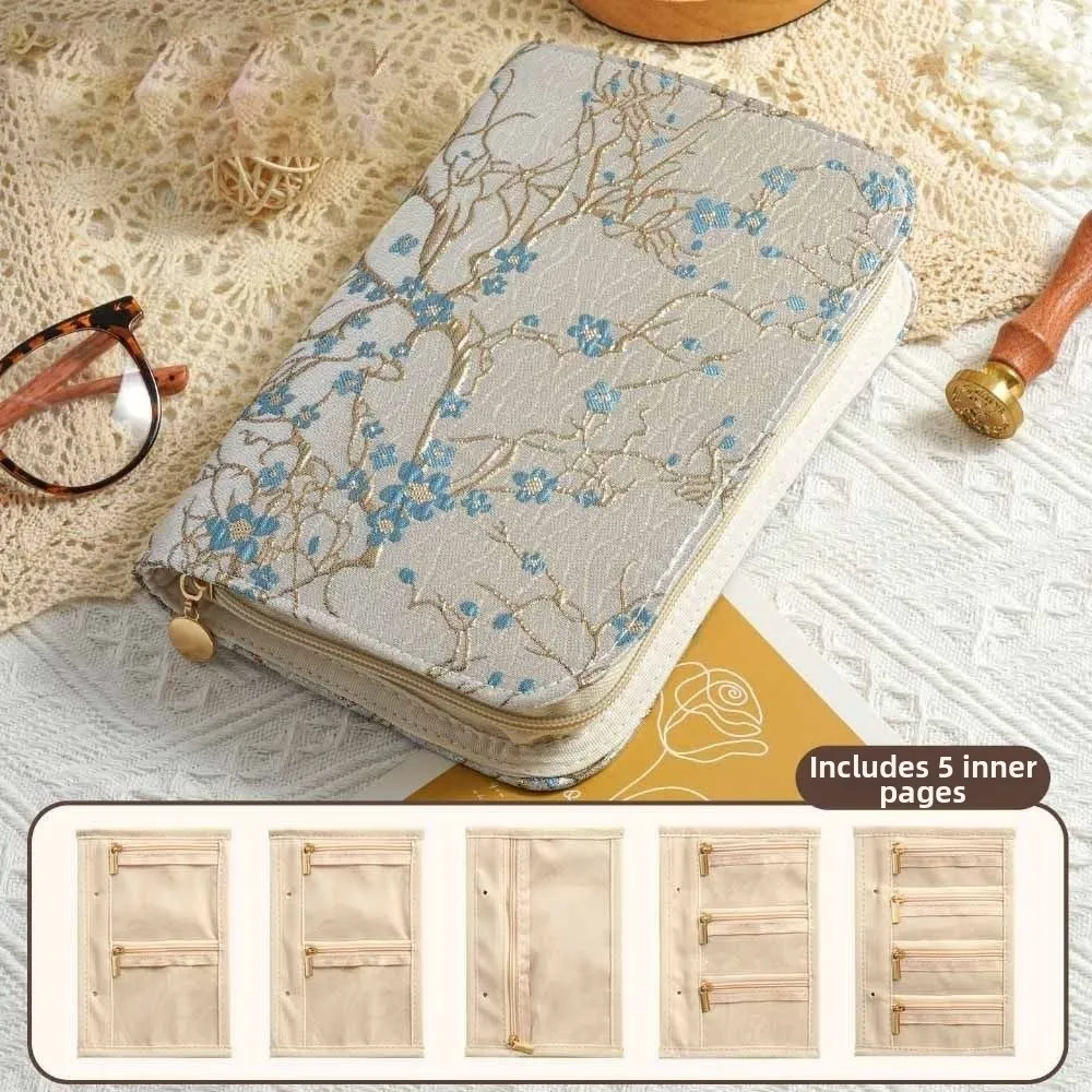 

Flower Pattern Jewelry Storage Bag Anti-oxidation Grid Storage Jewelry Organizer with Zipper Multi-layer