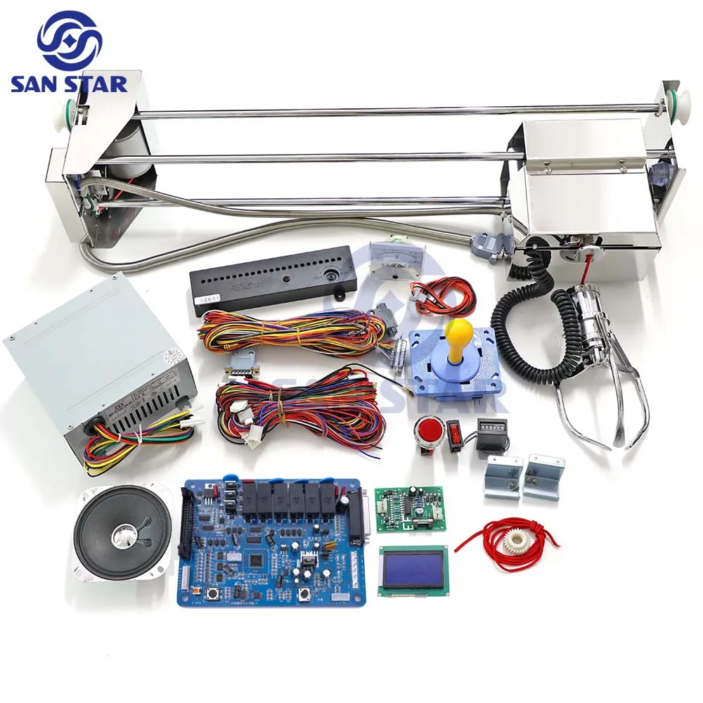 

Arcade Claw Crane Machine Vending Diy Kit Prize Plush Toy Game Board 71cm Gantry Joystick Push Button Power Supply Coin Acceptor