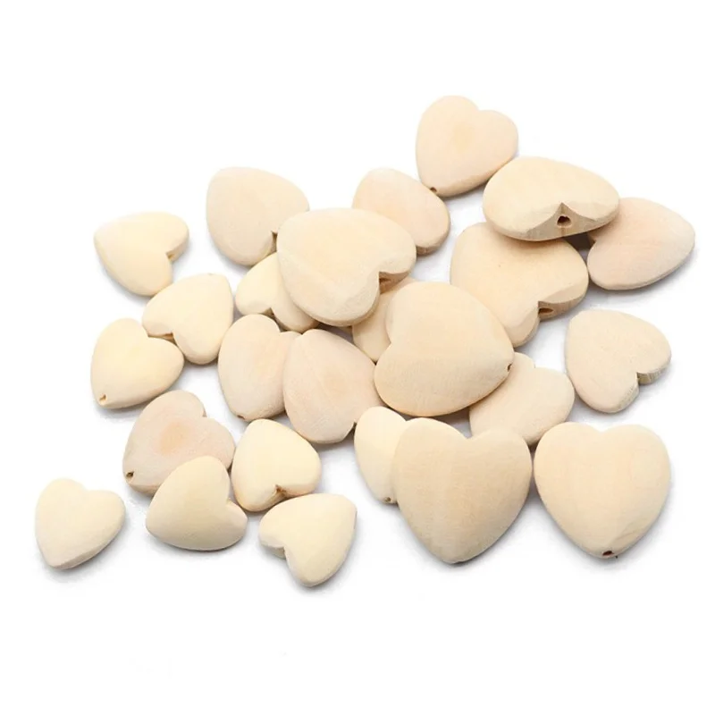 20-30mm Peach Heart Wooden 5-10pcs Green Eco-friendly Wood Love Charms Beads For Jewelry Making Pendant Beaded Toys Bracelet