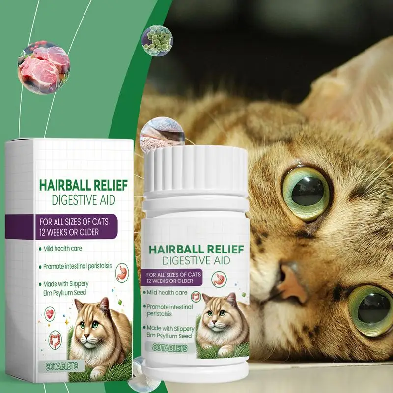 Safe Mild Pet Grass Digestive Tablets Kitten Nourishing Intestinal Tablets Natural Ingredients Cat Dog Dietary Fiber Tablets