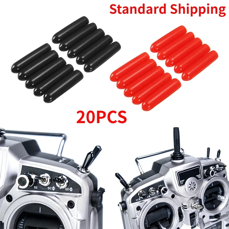20-teiliger Radio-Controller-Schalter Anti-Rutsch-Gummi kappen mantel schützt die Abdeckung länge 20mm Durchmesser 3mm für den Flysky-Radio master