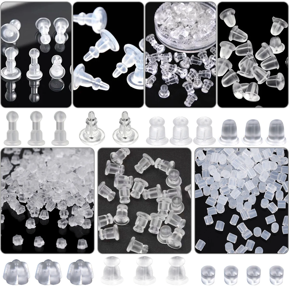 

20-495pcs Multi Size Shaped Silicone Earplugs Spacer Loose Beads For Jewelry Making DIY Earrings Bracelets Necklace Accessories