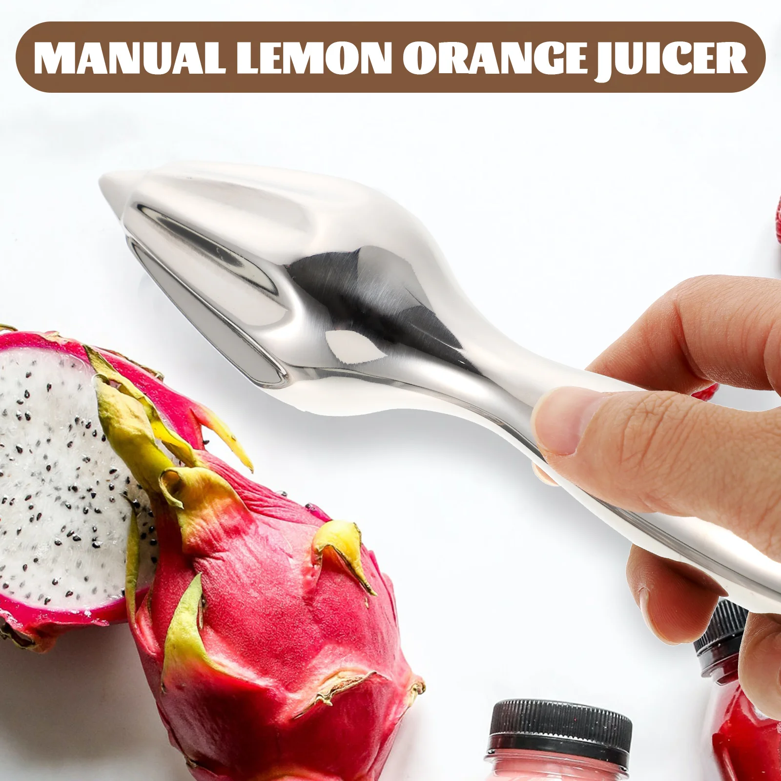 

Manual Fruit Press Juicer Stainless Steel Handheld Small Tool Lemon Squeezer Citrus Reamer Kitchen Gadgets Fresh Juice Maker