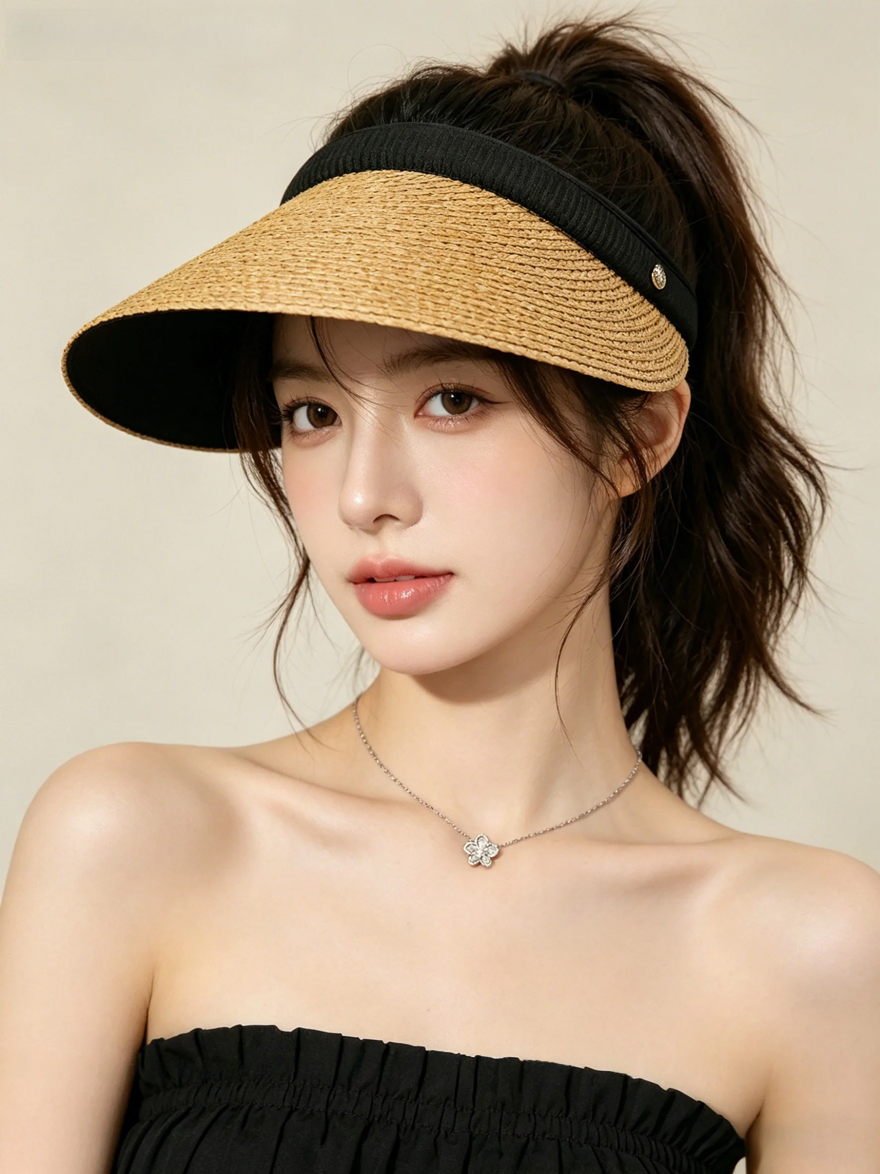 sombrero-de-paja-monstar-2026-nuevo-con-proteccion-solar-y-banda-para-el-cabello-sombrero-de-sol-tejido-con-parte-superior-vacia-para-mujer-transpirable-y-a-la-moda-para-verano