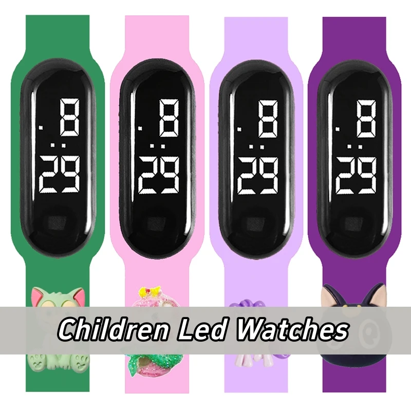 Fashion Digital Kids LED Watches for Girls 3D Cartoon Animals Children Sports Watch School Student Waterproof Digital Clock