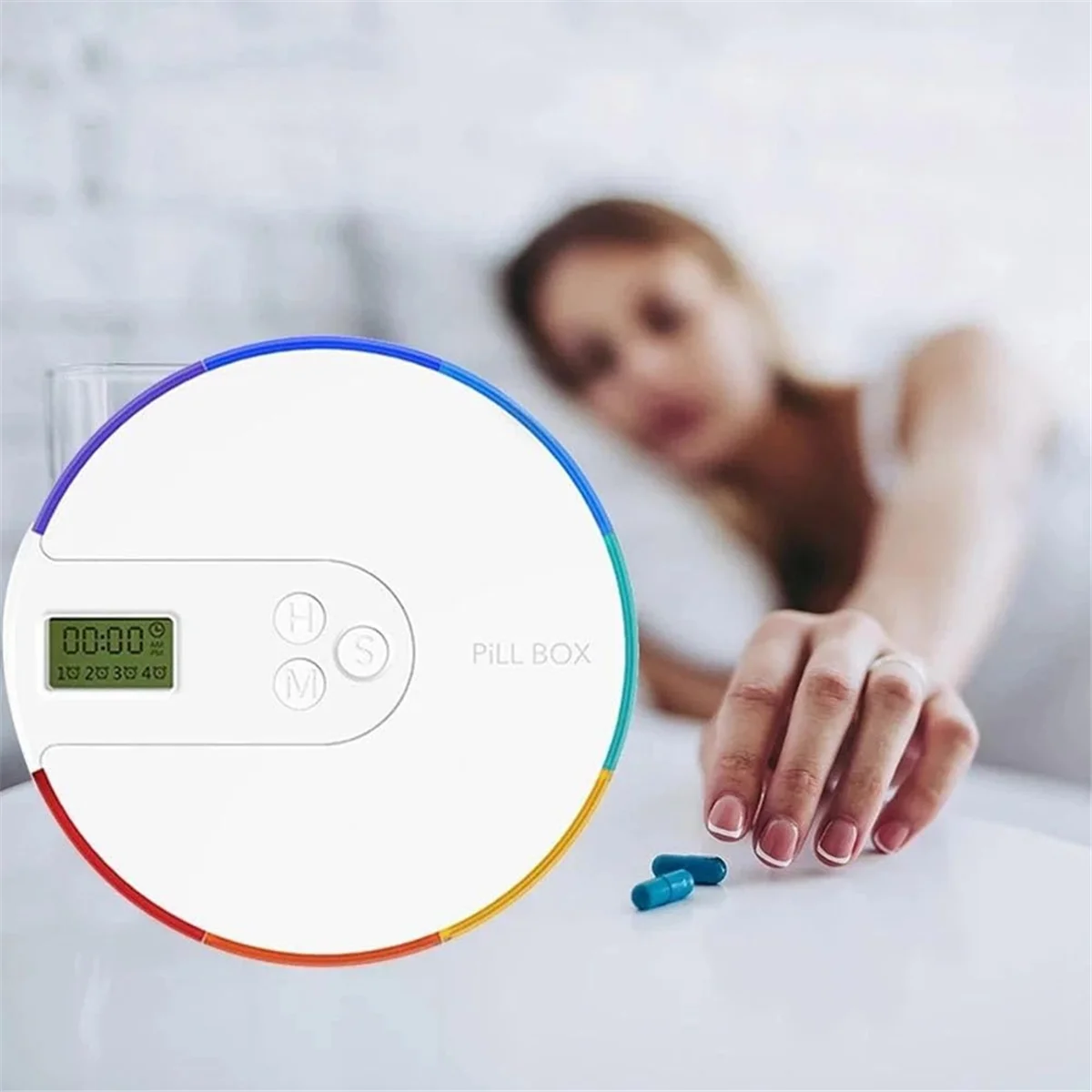 7-Day Automatic Pill Dispenser Weekly Smart Timing Pill Reminder for with Alarm,Portable Electronic Medication Organizer