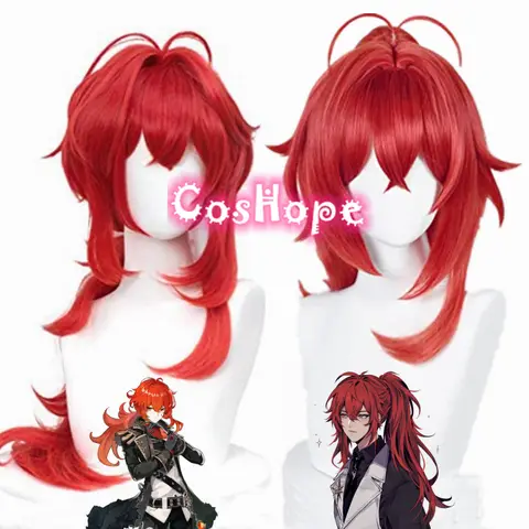 Diluc Genshin Impact Cosplay Wig CosHope