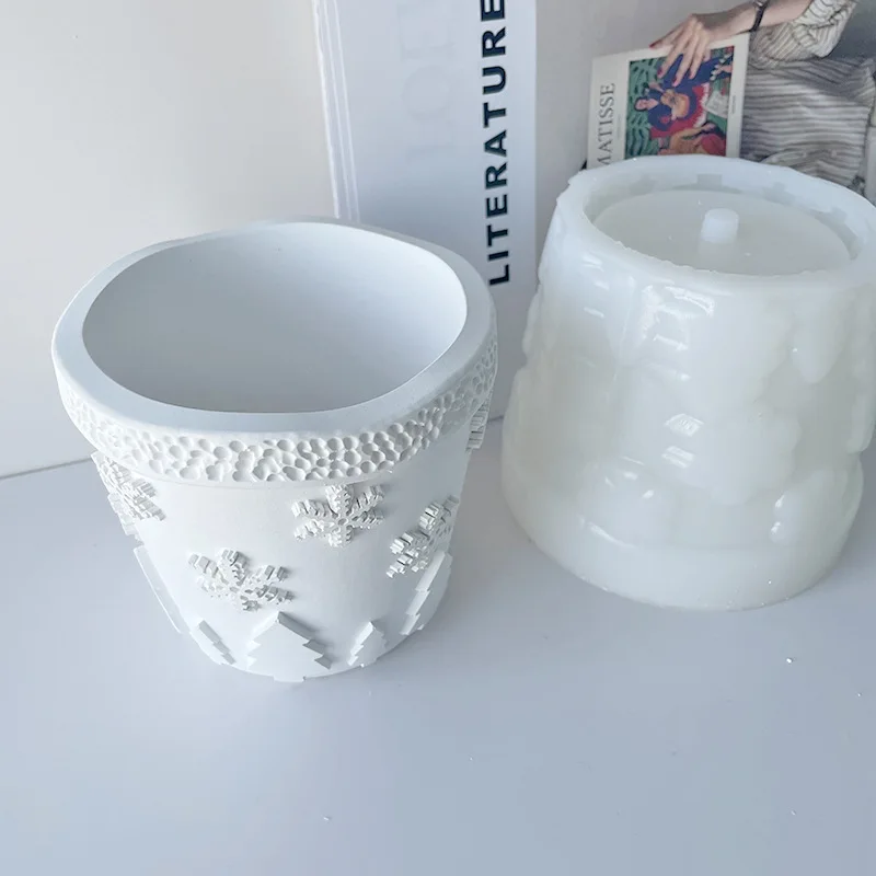 

Силиконовая форма для домашнего цветочного горшка, форма «сделай сам» в форме рождественского снежинки, пластырь для цветочного горшка, капельная форма