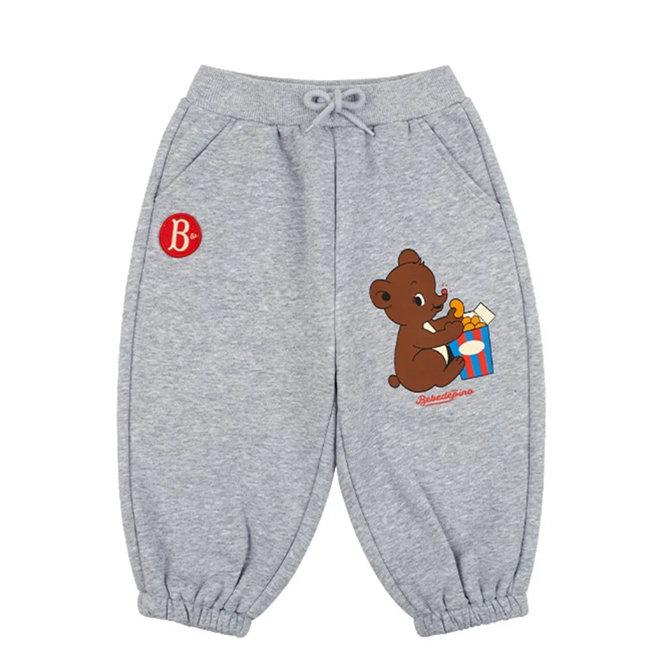 Autumn Winter Children's Clothing Hoodie Set Fashion High-Quality Bp Bear Pants with Thickened Fleece Embroidery 2Pcs Set