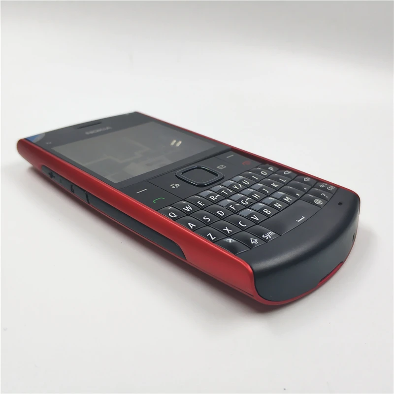 Full Housing Mobile phone shell For Nokia X2-01 X201 Front bezel + Middle Bezel +Battery Cover + English Keypad