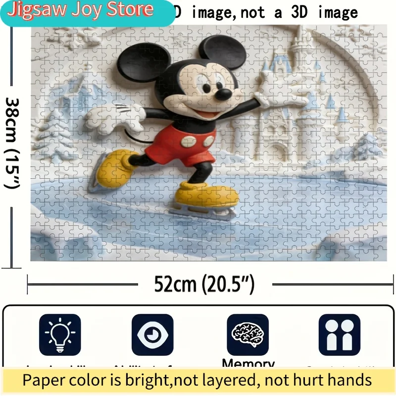 ディズニー ディズニー スティッチとミッキー ホームデコレーションプリント |   大人の脳の挑戦のためのジグソーパズル、家族のゲームの夜に最適、クリ