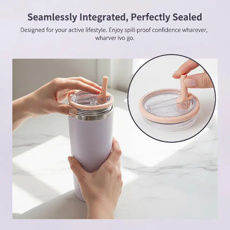 1Pcs Leak-Proof Flip Straw Lid Replacement Fit 30oz 40oz Tumbler Detachable Travel Cup Cover Easy Clean Accessories