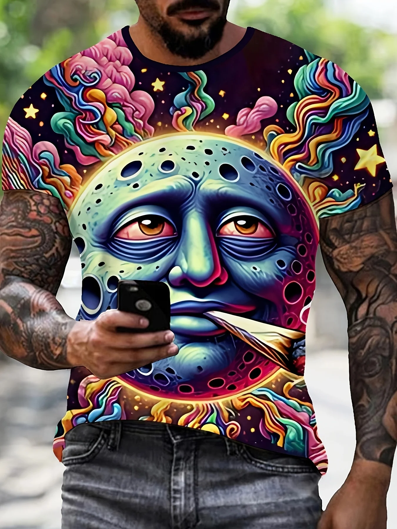 

Men'S Novelty Print Cool Donkey Graphic T-Shirt, Casual Short Sleeve Crew Neck Tee, 3D Print Outdoor Apparel, All-Season Knit