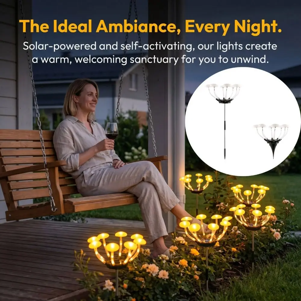 Solar-Powered Solar-Powered Lamp Night Lighting Patio Decoration Mushroom-Shaped Lamp Mushroom-Shaped Automatic Light Sensor