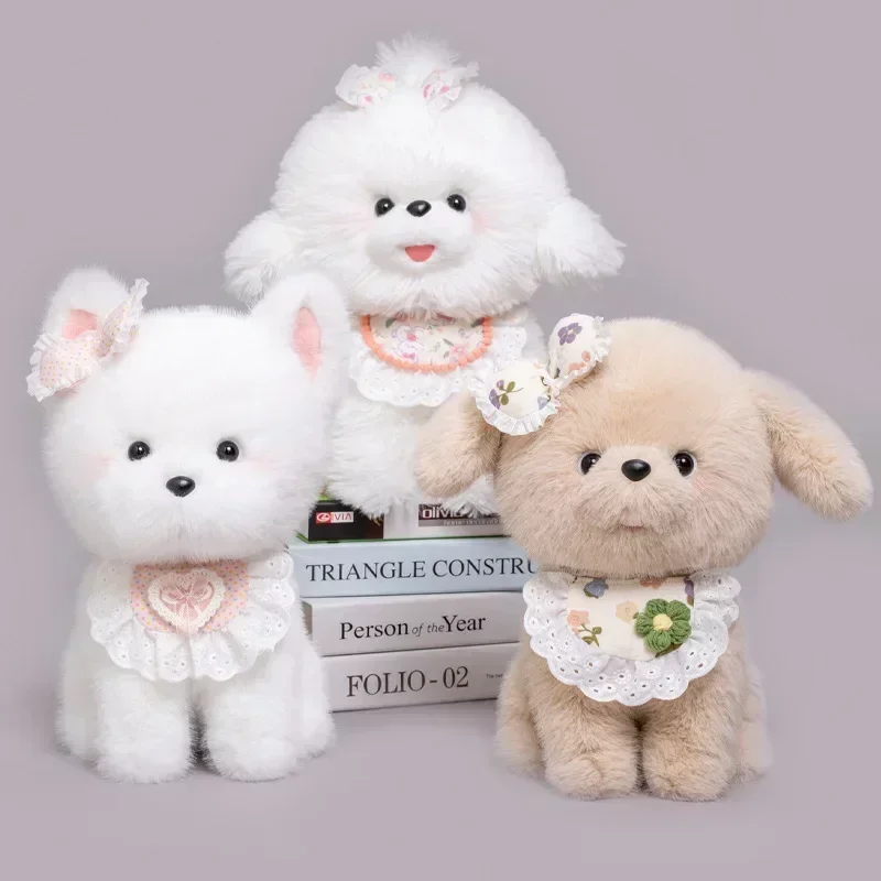 Cute Puppy Dog West Highland Terrier Plush Toy Stuffed Animal Doll Sleeping Companion Cuddle Pillow Adorable Girls Birthday Gift