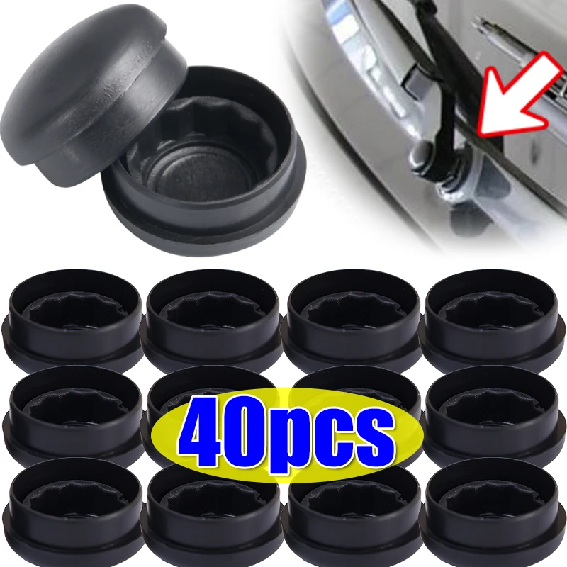 4-40PCS Car Wiper Arm Nut Fix Cover Wiper Pivot Cap Clip Windshield Cover Wiper Replacement Parts for Car Truck Accessories