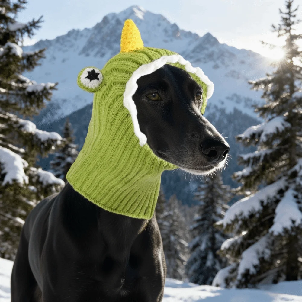 Puppy Dress Up Warm Dog Head Cover Cartoon Fashion Pet Knitted Hat Comfortable Soft Pet Calming Headgear Pet Party