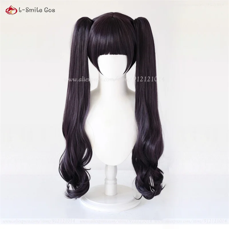 Anime Sakura Tomoyo Daidouji Cosplay Wig Long Purple Black Double Ponytail Style Wigs Heat Resistant Synthetic Hair + Wig Cap