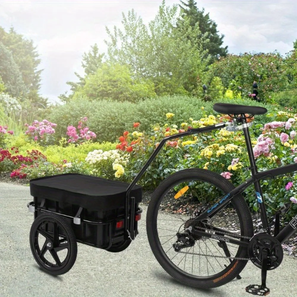 

Bike Cargo Trailer Bicycle Wagon Trailer Storage Cart with Removable Box & Cover