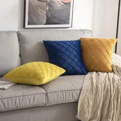 Cushion Cover Soft Velvet Geometric Funda Cojin 45×45cm Decorative Patio Furniture Pillowcase For Couch Balcony