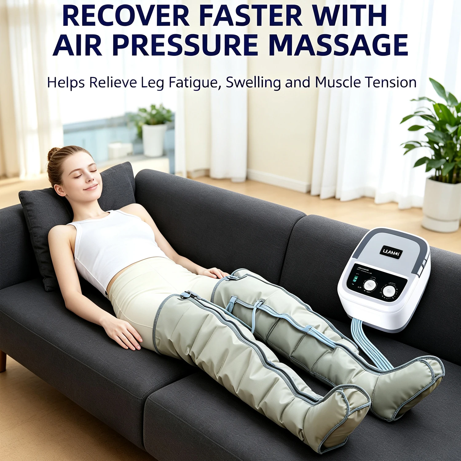 6 Air Chambers Leg Compression Massager Pressotherapy Massage Apparatus Therapy Arm Waist Pneumatic Air Wraps Relax Pain Relief