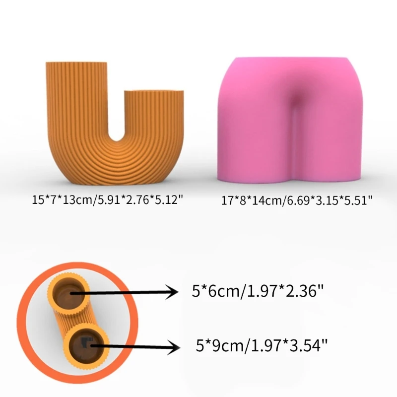 U-образная силиконовая форма для цветочного горшка, украшения для дома, форма для эпоксидной смолы, форма для свечей, НОВАЯ