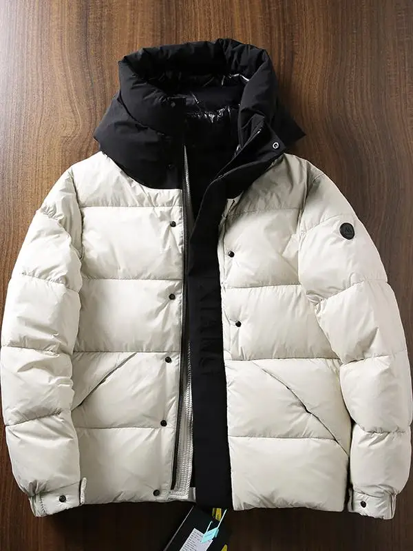

Утепленная пуховая куртка-пуховик унисекс с капюшоном, ветрозащитная, модная, зимняя верхняя одежда в городском стиле